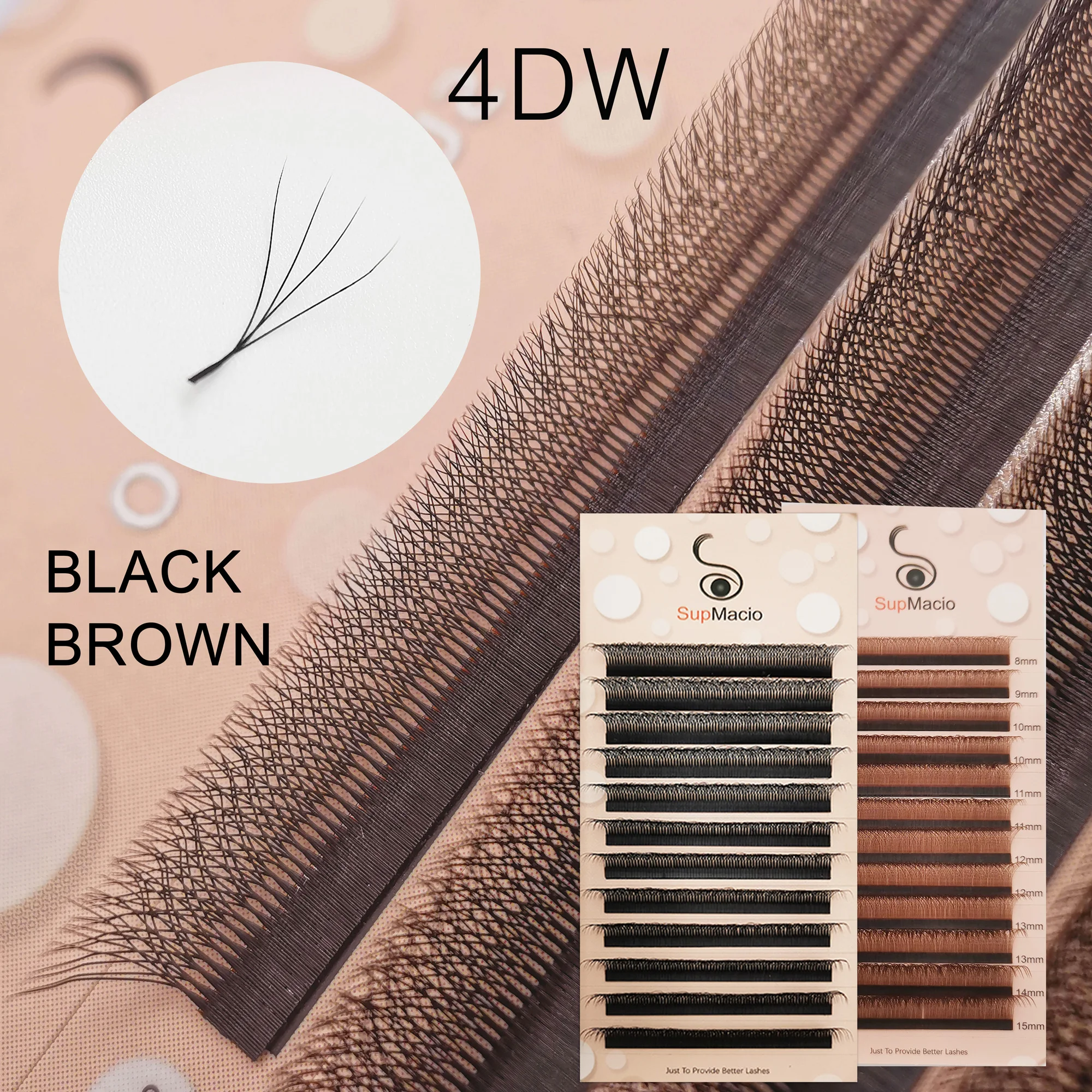 Supmacio 4D W Shape Eyelash 0.07 D Curl 4d Clover 