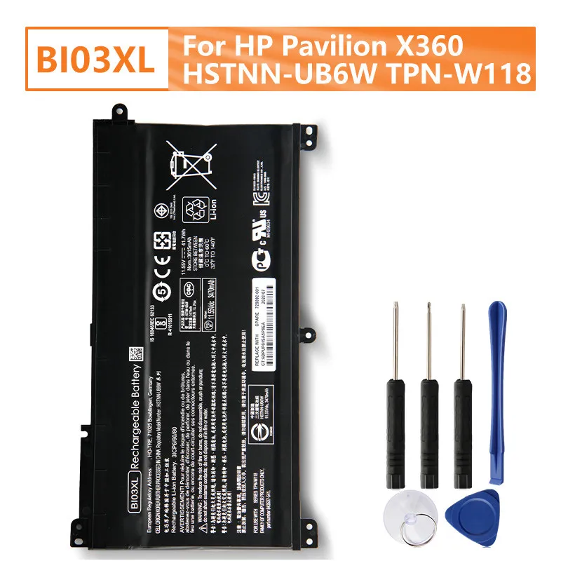 Сменный аккумулятор BI03XL для HP Pavilion X360 HSTNN-UB6W 13-U142TU аккумуляторная батарея 3470 мАч