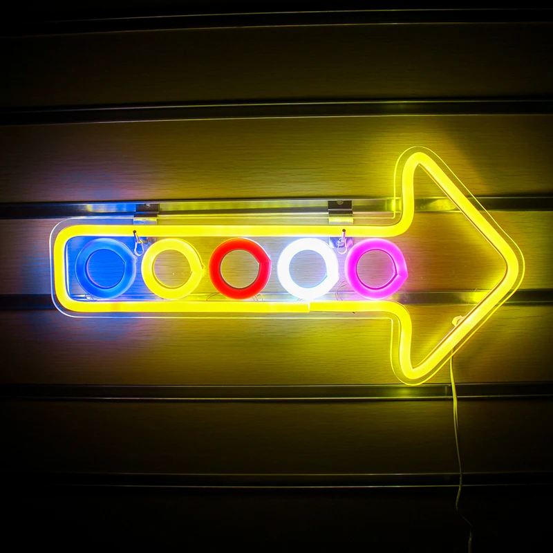 

Светодиодный неоновый светильник, USB-вывеска в форме стрелки, акриловый неоновый ночник для бара, магазина, свадебного декора, Подарочный св...