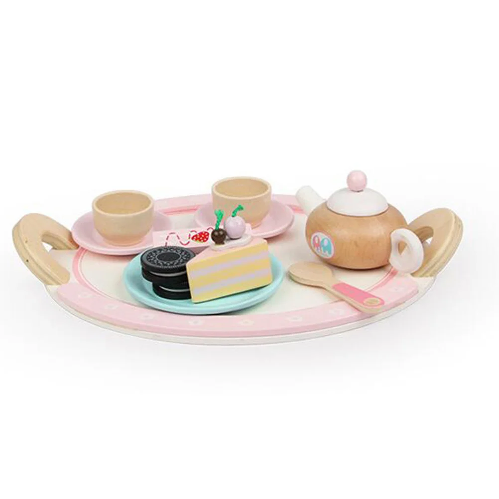

1 Set Kids Wooden Toys Durable Interesting Unique Wood Afternoon Tea for Store Shop Home