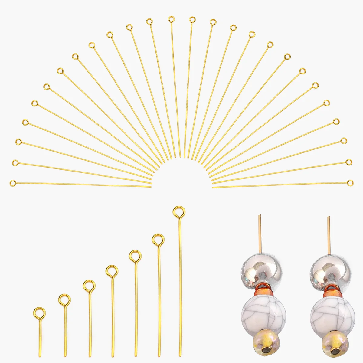 Булавки из нержавеющей стали разных размеров 9 шт