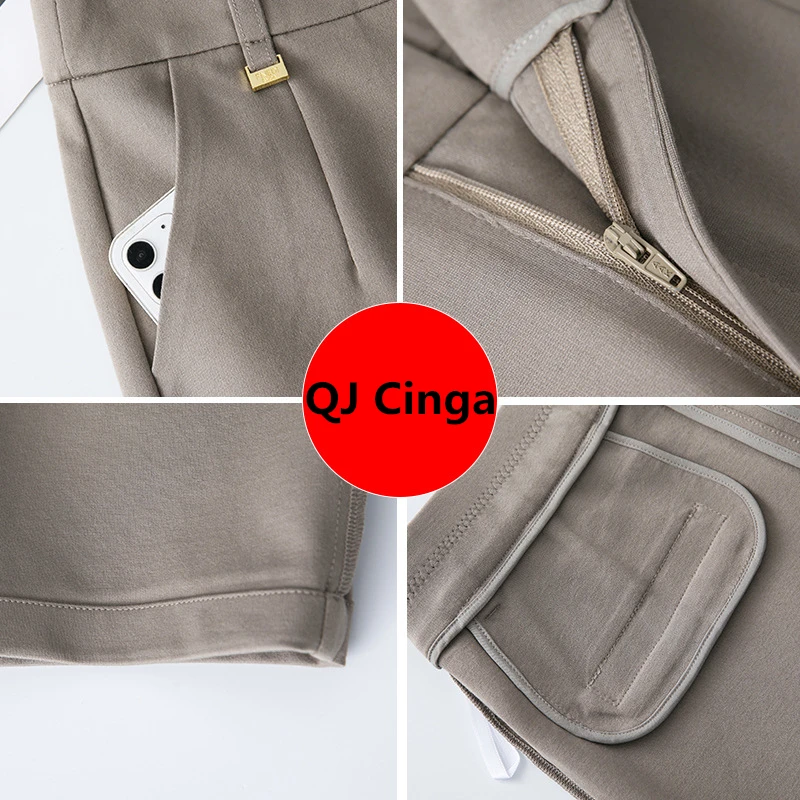 Черные женские брюки азиатского размера с эластичным поясом модные повседневные