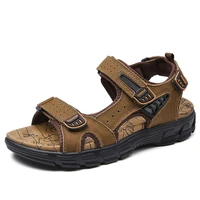 mens genuine leather sandals brand classic sandal summer male outdoor casual lightweight sandal fashion sneakers big size 46