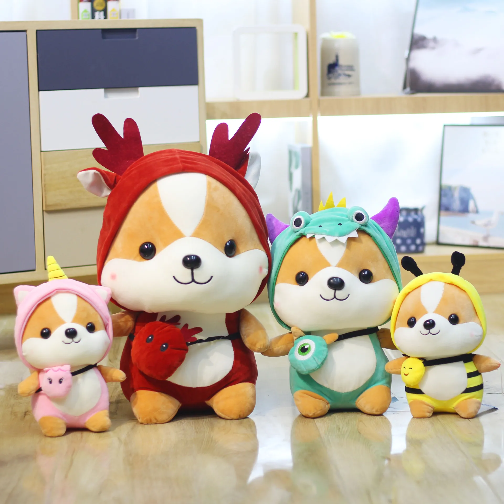 

25cm Shiba Inu Dog Squirrel Plush Toy Stuffed Soft Animal Corgi Chai Pillow Christmas Gift for Kids Valentine Christmas Gifts