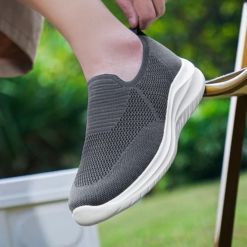Кроссовки мужские сетчатые дышащие повседневная обувь для ходьбы и бега удобные