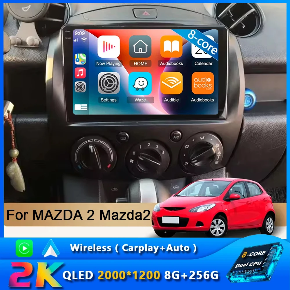 Автомагнитола на Android 14 мультимедийный проигрыватель для MAZDA 2 Mazda2 2007 2008 2009 2010 2011