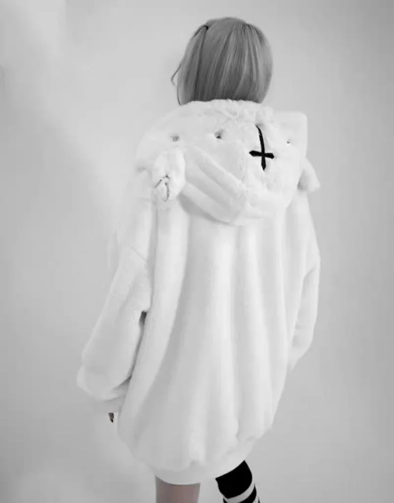 Толстое меховое пальто в японском стиле Sub-Culture Осень-зима Харадзюку серия Mine