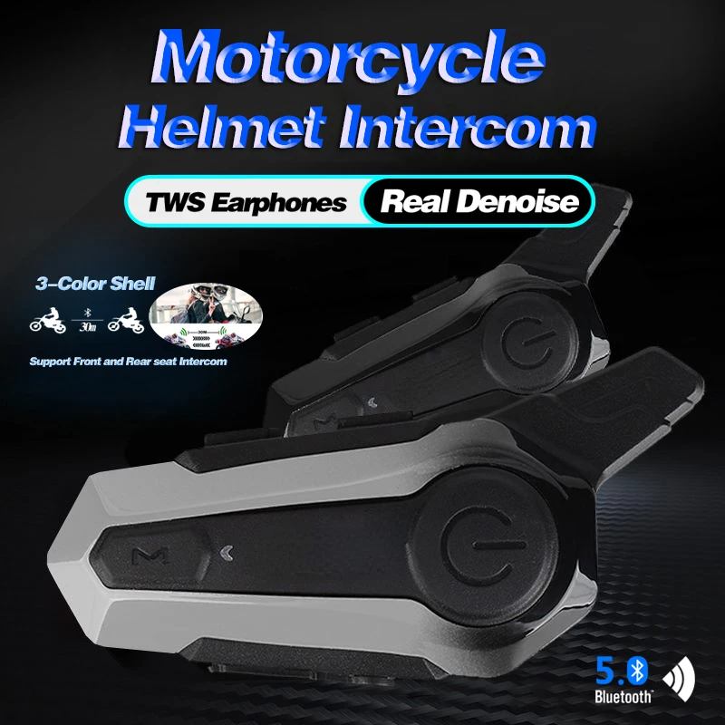 

Новейшая Bluetooth-гарнитура для шлема для мотоцикла E1, многофункциональные стереонаушники TWS с микрофоном для шлема, универсальные