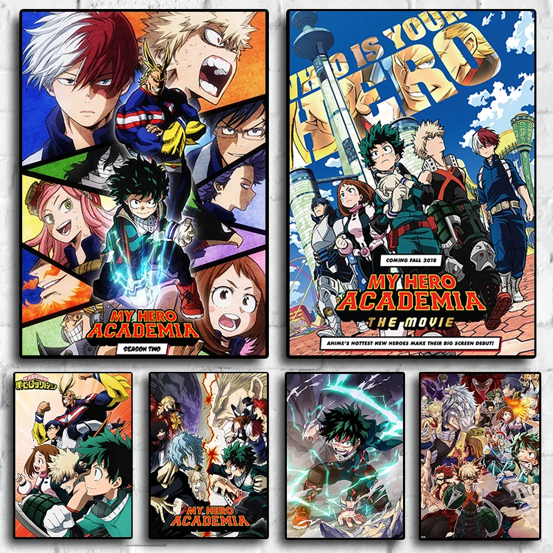 

Японское аниме мультфильм «Моя геройская Академия» спальня Высокое качество Искусство домашний декор холст картина печать плакат жизнь На...