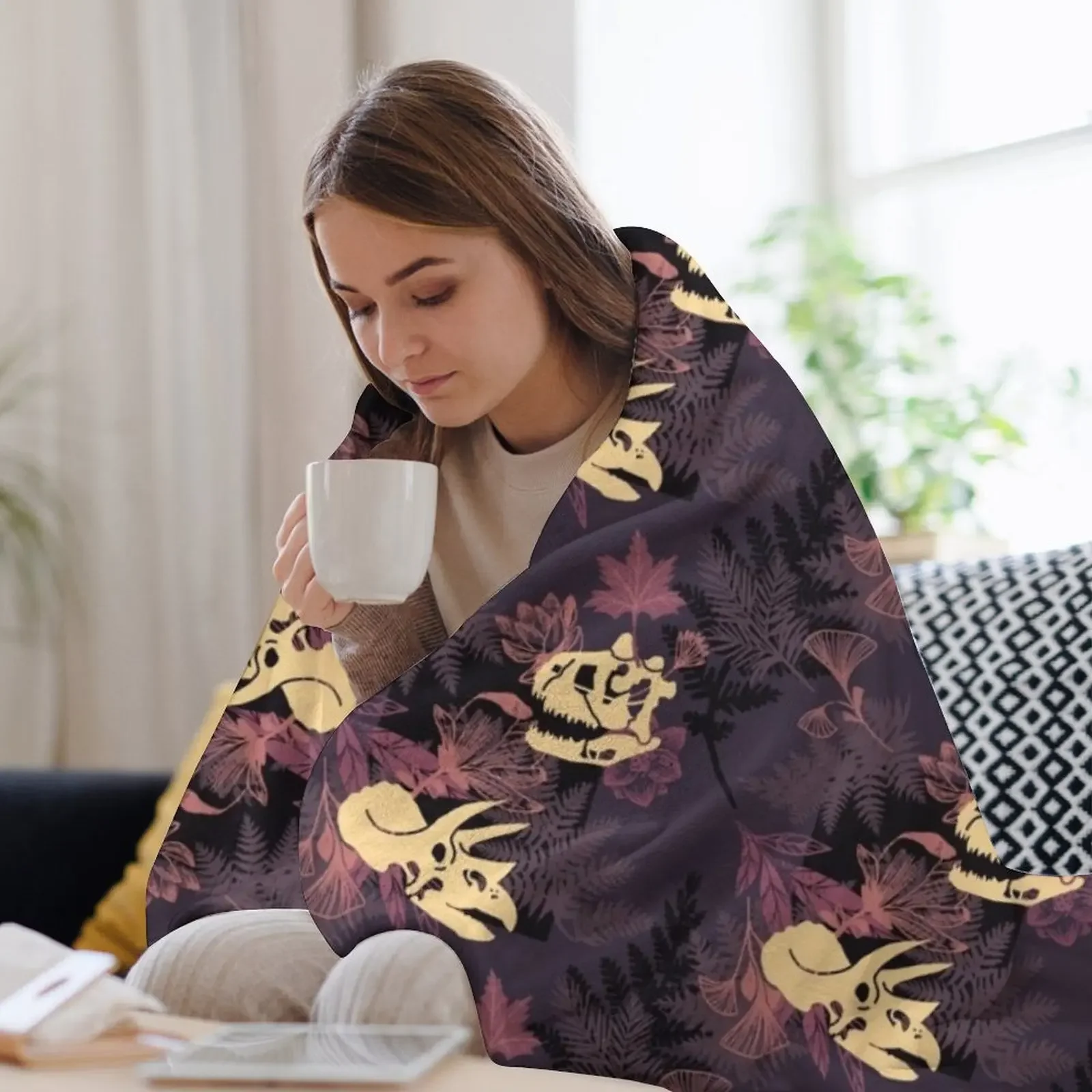 Карнотавр и трицератопс очень хорошие друзья одеяло для декоративного дивана