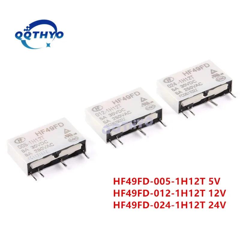 10 шт. миниатюрное силовое реле HF49FD 005-1H11 012-1H11 024-1H11 005-1H12 024-1H12 5В 12В 24В-1H11T -1H12T 5A 4Pin