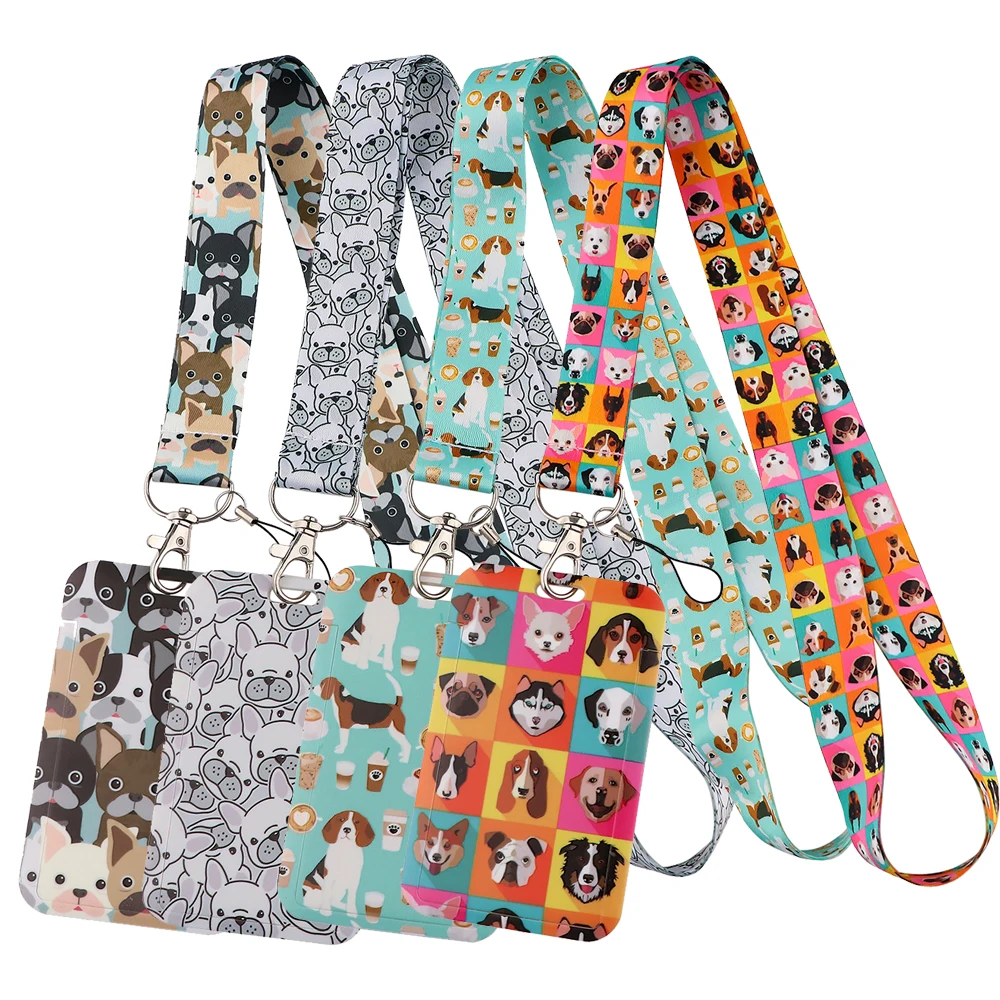 

Pet Dog Cartoon Print Webbing Lanyard Keychain Classic Children Story Ribbon Hang Rope Keyring Mobile Phone Neck Straps Key Ring