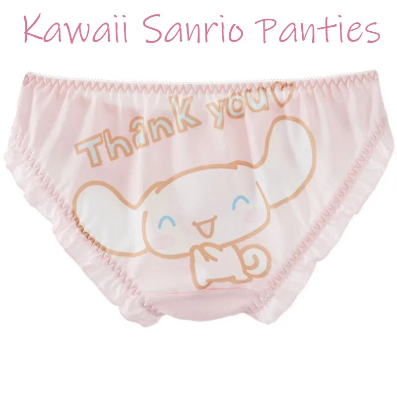 

Fashion Kawaii Sanrioed Underwear Cute Soft Cinnamoroll Cartoon Anime Low Waist Lace Panties Plush Toys for Girls Gifts