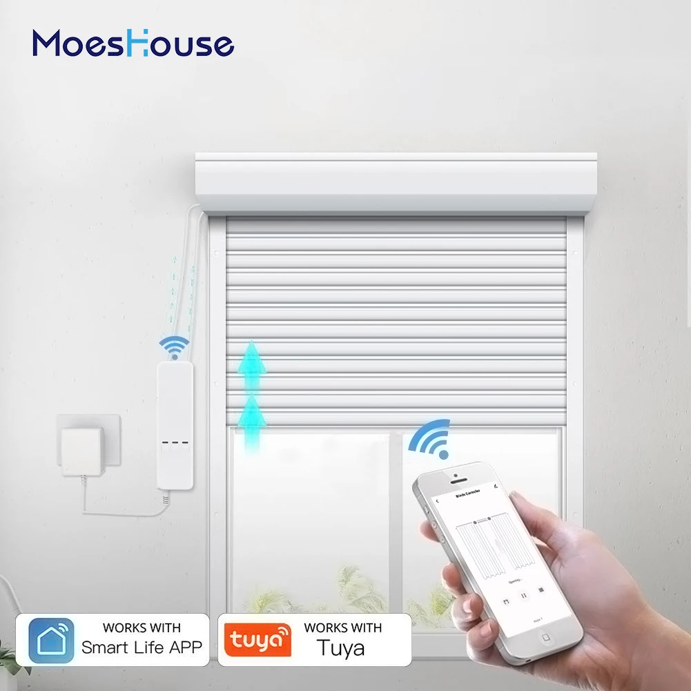 Moeshouse Tuya WiFi Smart Motor Electric цепные роликовые шторы Shade Shutter Drive RF Remote Kit Life App через