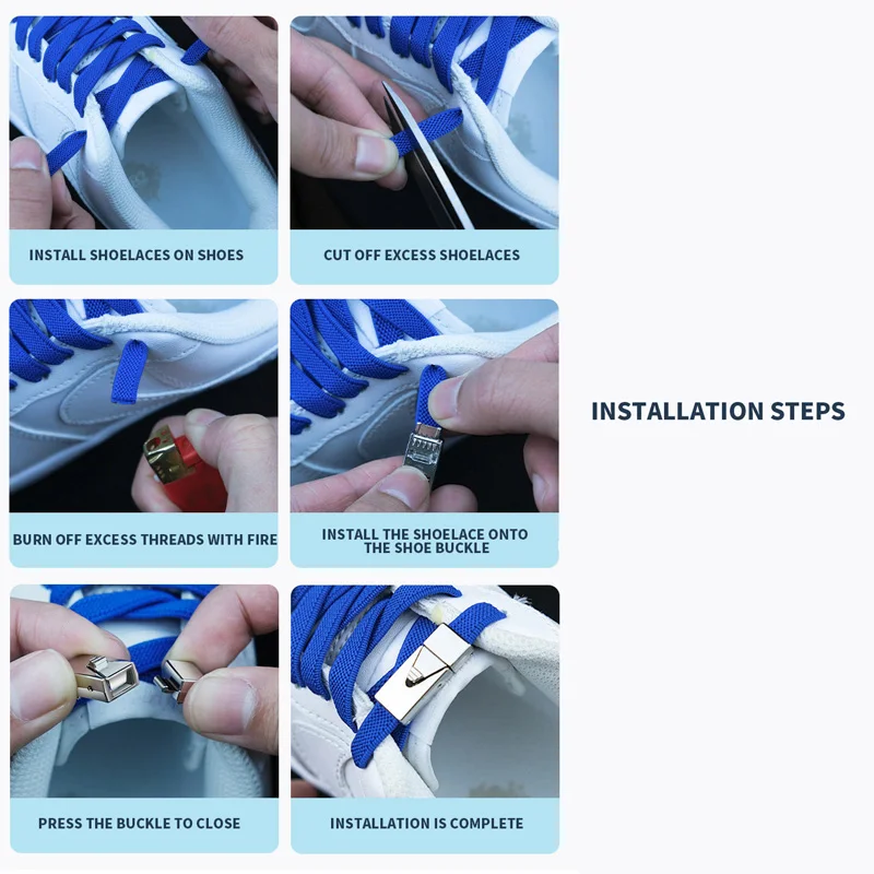 Elastic Laces Sports Colorful Press Lock Shoelaces without ties 8MM Flats No Tie Shoe laces Kids Adult Shoelace Shoes Accessorie