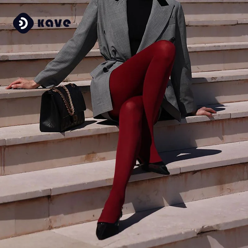 Женские полупрозрачные колготки Kave размера плюс 80D мягкие однотонные с высокой