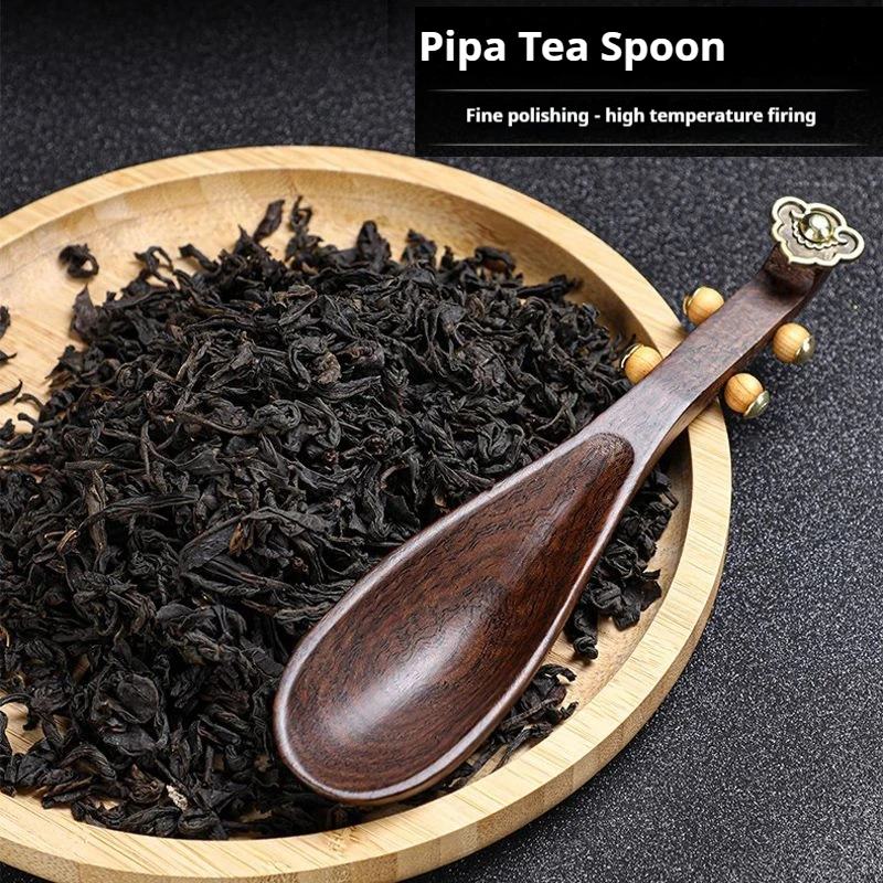 Новинка Ретро черная китайская зернистая ложка чайная KongFu лопата держатель для