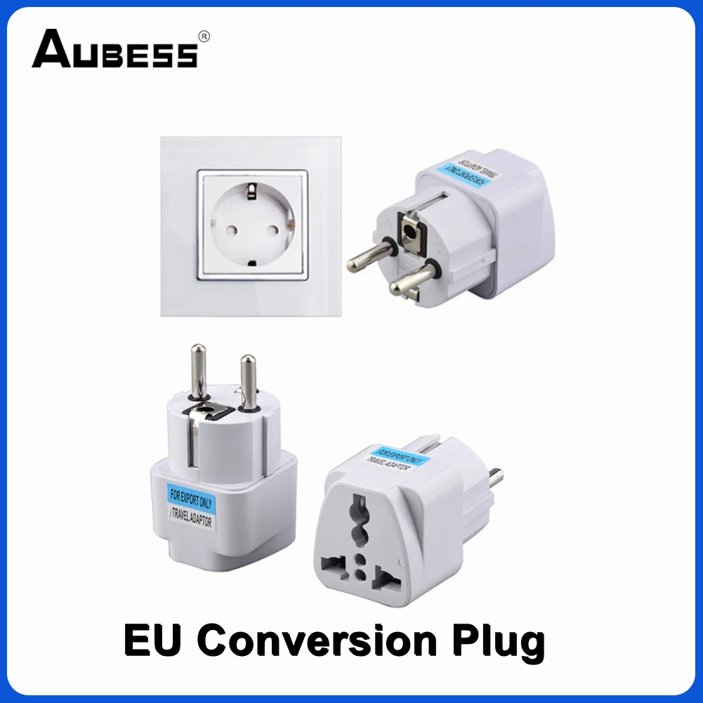 

Universal EU Plug Adapter European Germany Australia Chinese Power Socket Electrical Plug Converter White Travel Conversion Plug