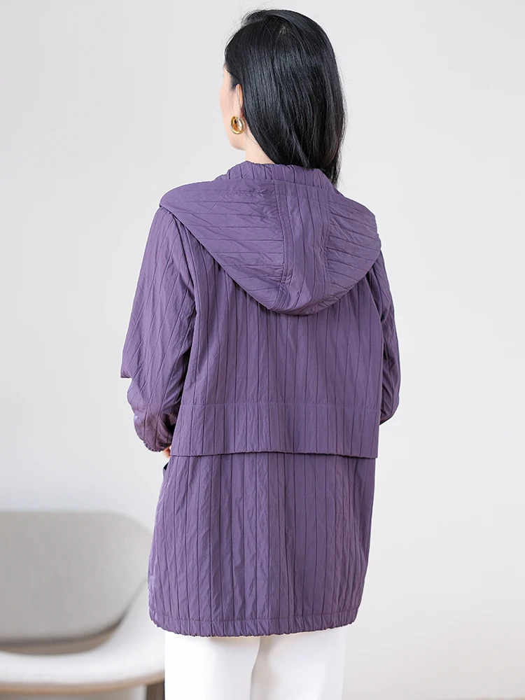Женская фиолетовая повседневная куртка Agudo с длинными рукавами весенне-осенняя