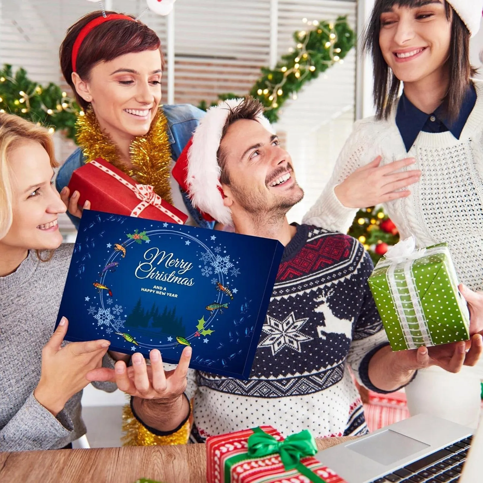 Рождественские рыболовные приманки Адвент-календарь 24-дневные Крючки