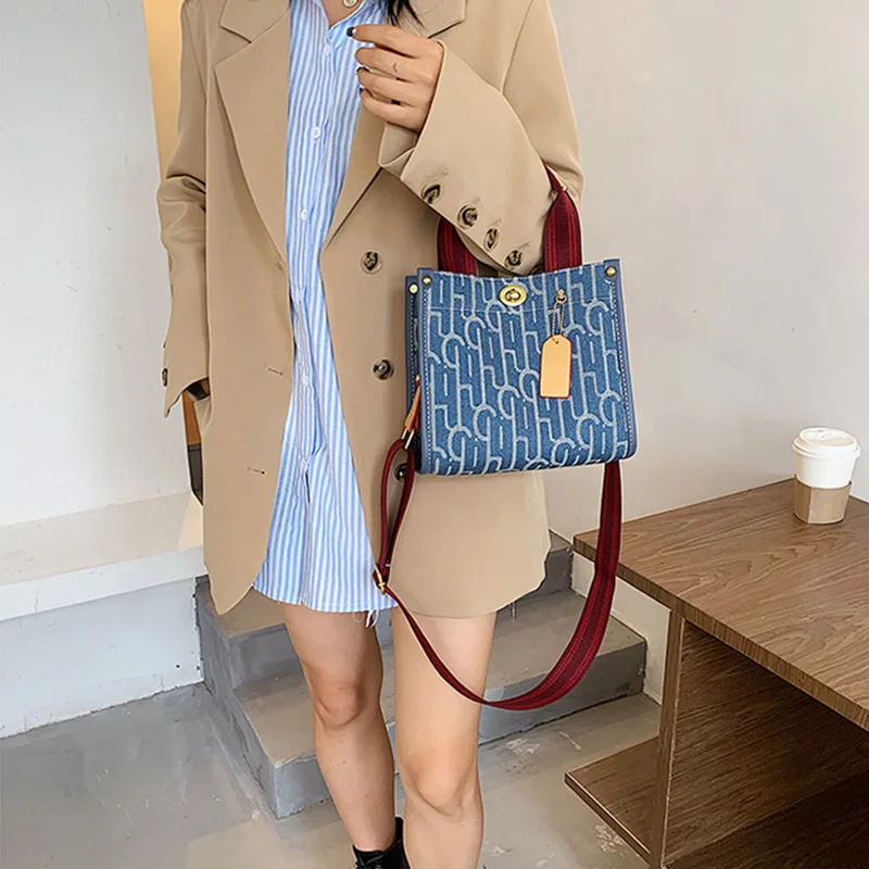 Canvas Tote Shopping Bag New Versatile Shoulder Crossbody Bags Printed Letters Large Capacity Women's Handbags Travel Storage