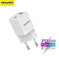 awei dual usb type c pd 20w charger 5a fast charging wall adapter quick charge qc 3 0 for iphone 13 12 pro xiaomi samsung huawei
