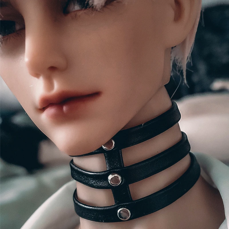 D04-A428 children handmade toy 1/3 Uncle Dragon73 ID75 HID Doll BJD/SD GSC doll Accessories Three-layer leather collar 1pcs