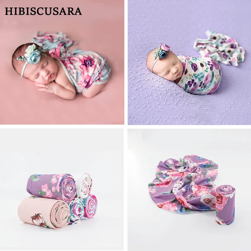 

Strong Stretch Floral Infant Baby Photography Wraps Cloth Newborn Girl Elastic Flowers Photo Shoot Wrap Swaddle 33*175 cm