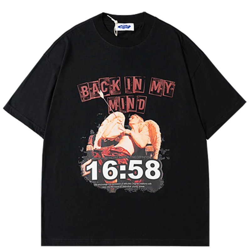 

Футболка мужская оверсайз с круглым вырезом и принтом бесстрашных выражений, 100% хлопок