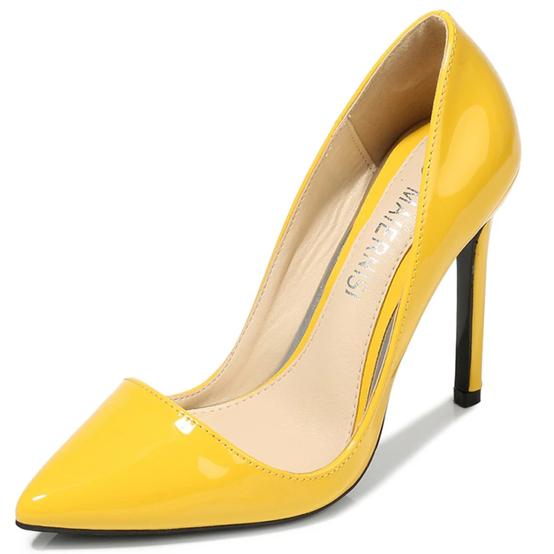 

New Candy Colors Woman Pumps Patent Leather High Heels Plus Size 44 45 46 Stiletto Heels 11 Cm Heeled Shoes Women Wedding Shoes