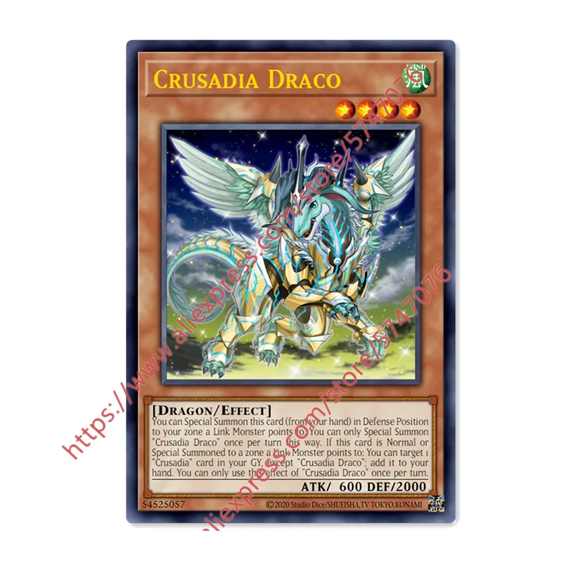 

Yu Gi Oh Crusadia Draco SR японские английские DIY Игрушки Хобби Коллекционные игры