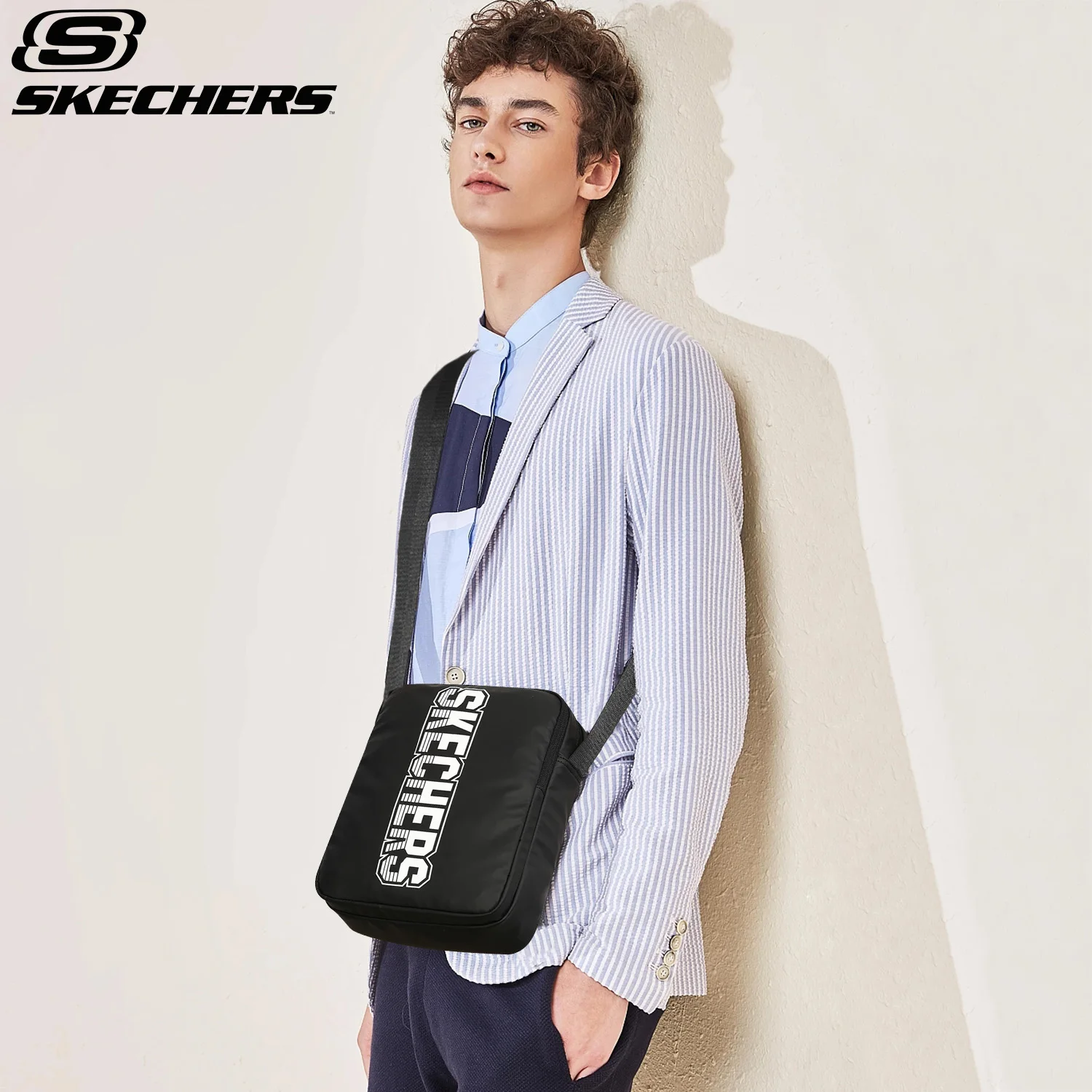 

SKECHERS Messenger Reporter Bag, Waterproof Shoulder Bag Casual Sling Pack for Work Outdoor Crossbody Purse for Men & Women