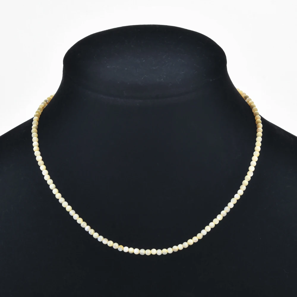 ZMZY оптовая продажа 3 мм натуральный пресноводный корпус бусины чокер Круглый