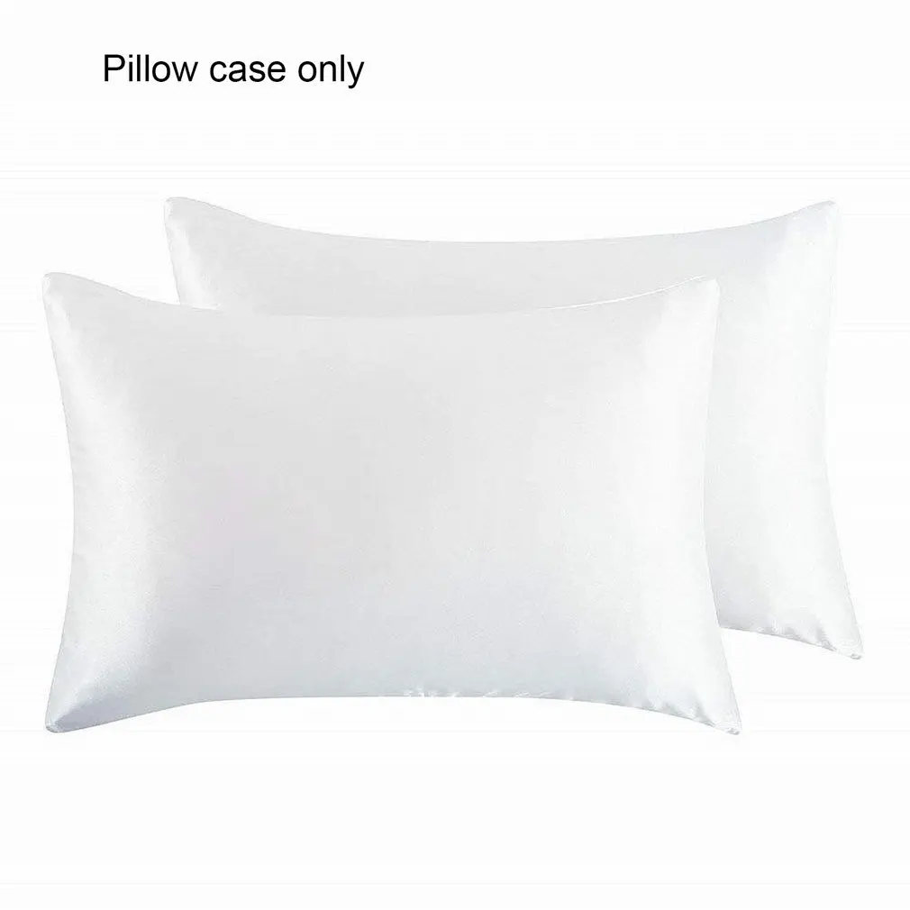 

Pure Emulation Silk Satin Pillowcase Comfortable Pillow Cover Pillowcase For Bed Throw Single Pillow Covers