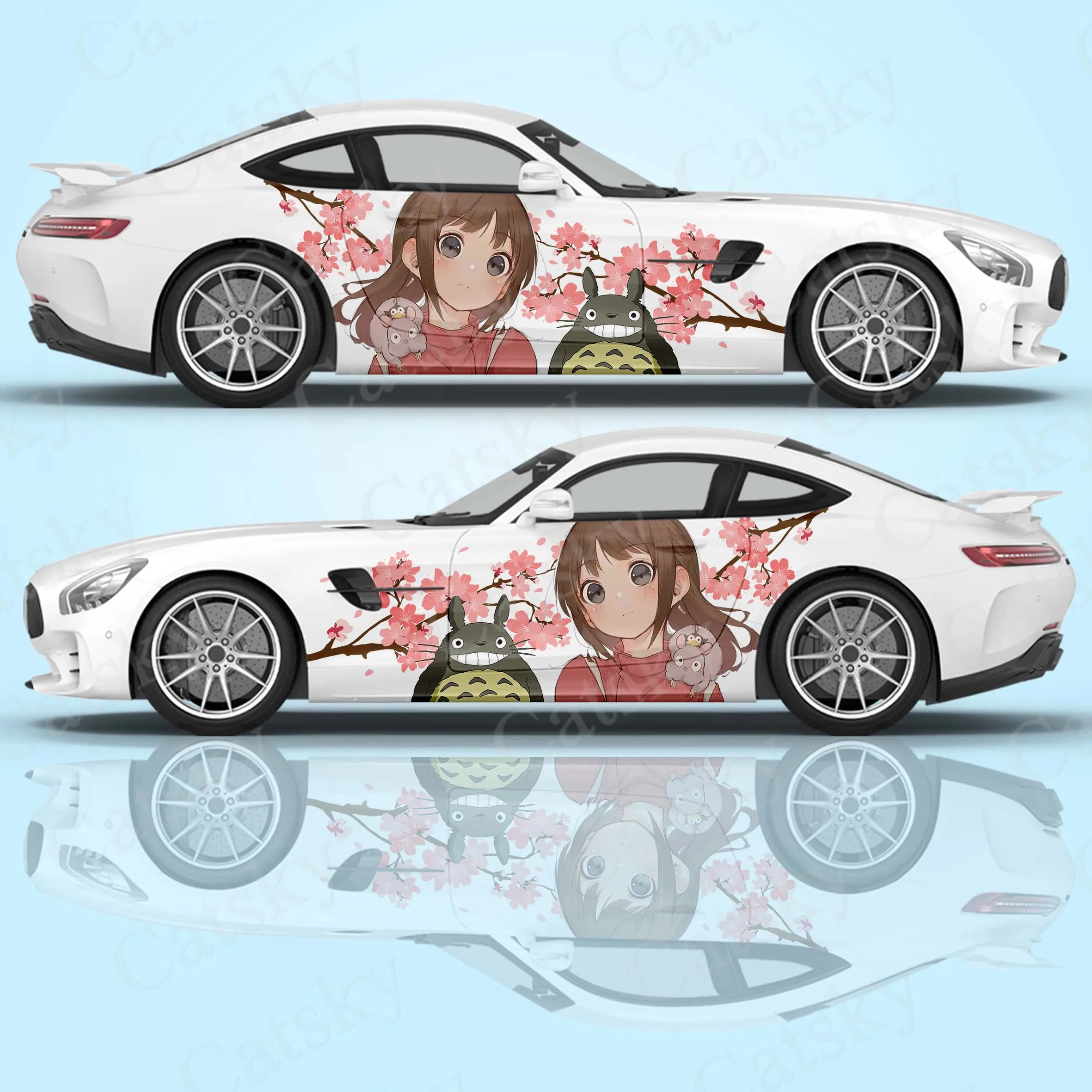 

Totoro Spirited Away Physique Vinyl Wrap Universal Size Anime Car Sticker Car Side Graphic Wrap Decorative Sticker Decal