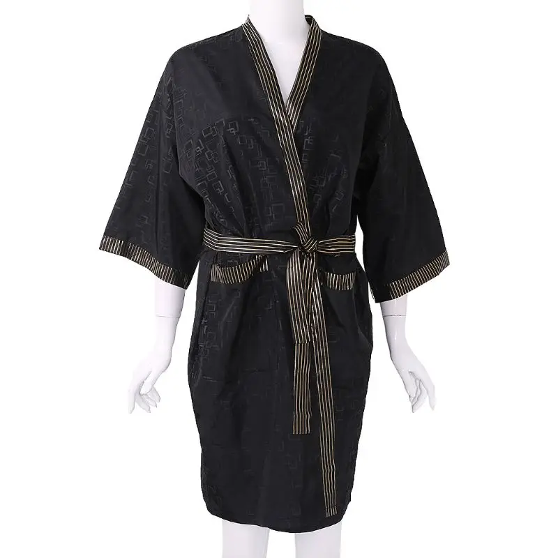 

Fashion Salon Spa Client Gown Kimono Style Waterproof Hair Cutting Gown Smock