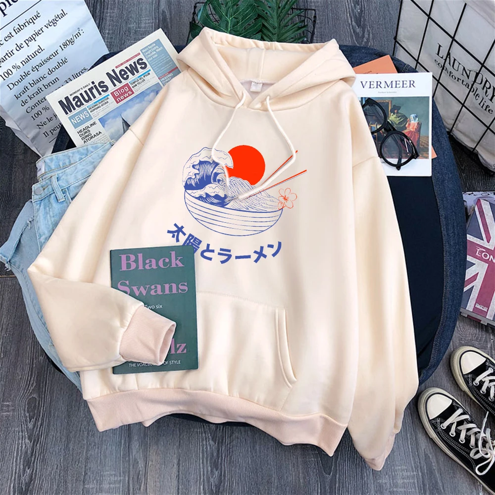 

Толстовка Jappan мужская с принтом рамен и солнца, креативный Свободный пуловер с капюшоном, худи в стиле хип-хоп, одежда на осень