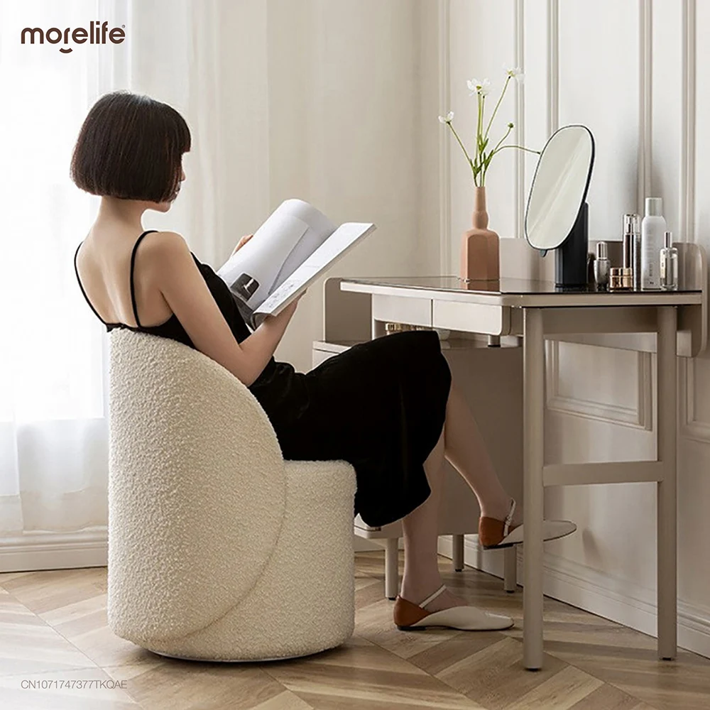 

Rotatable-Makeup Stool Dressing Stool Chair Ins Bedroom Light Luxury Minimalist Backrest Dresser Stool Furniture