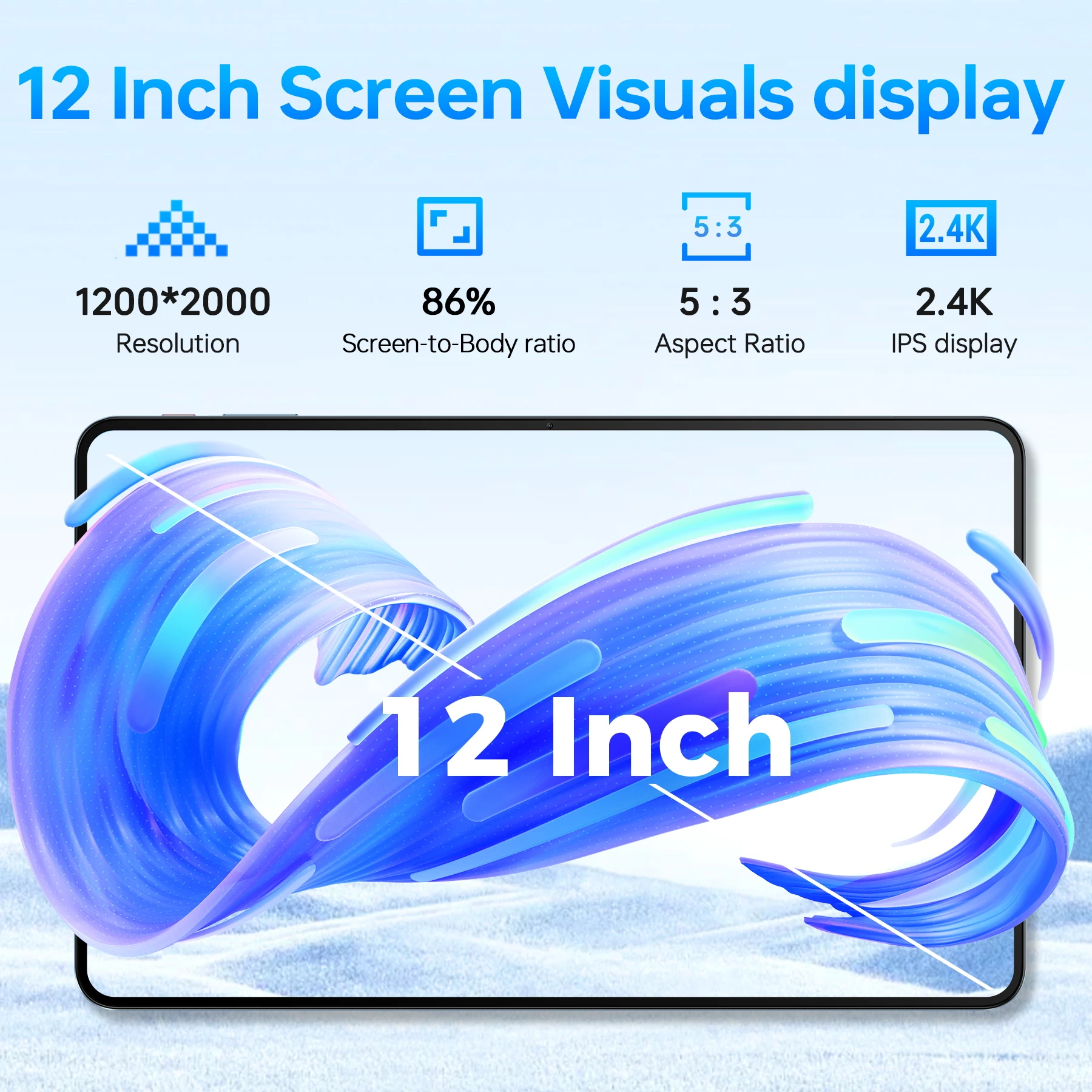 Планшет OUKITEL OT5S Android 14 — 12-дюймовый дисплей 2K, 24 ГБ + 256 ГБ, 8250 мАч, 16 МП4G, Dual SIM5G WiFiTÜVGPSвключает ручку и чехол (art.: 3920cd09d1073) - 3920cd09d1073
