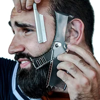 5 in 1 men beard shaping styling template comb rotatable mens beards combs beauty tool for hair beard trimming moustache comb
