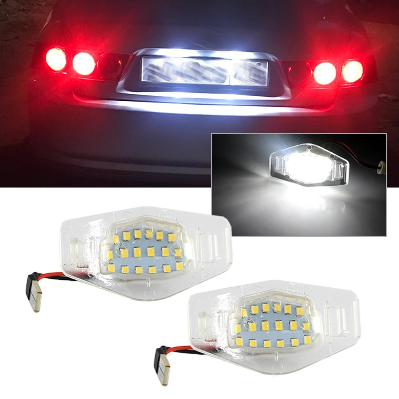 2 шт. 12 В светодиодный светильник без ошибок Canbus, лампа освещения номерного знака автомобиля для Honda Odyssey Accord Civic 7 8 9 City MR-V MRV Pilot Luces