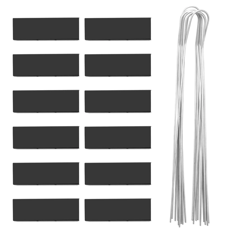 

Hot-12 Pcs Metal Plant Labels Weatherproof Garden Markers Reusable Nursery Tags For Herb Flower Greenhouse (Black)