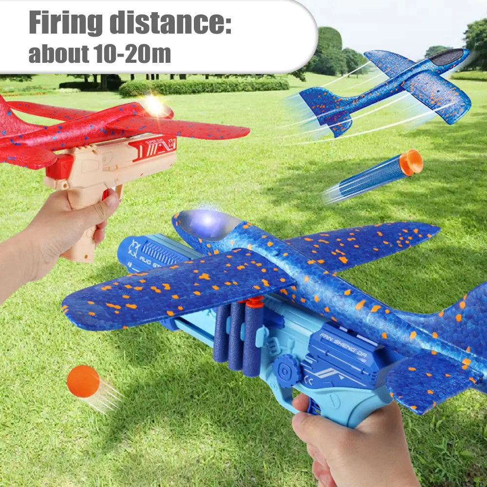

Game Play Outdoor Hand Throw Children Kids Gift Aircraft Toy Flying Glider Airplane Launcher Foam Plane