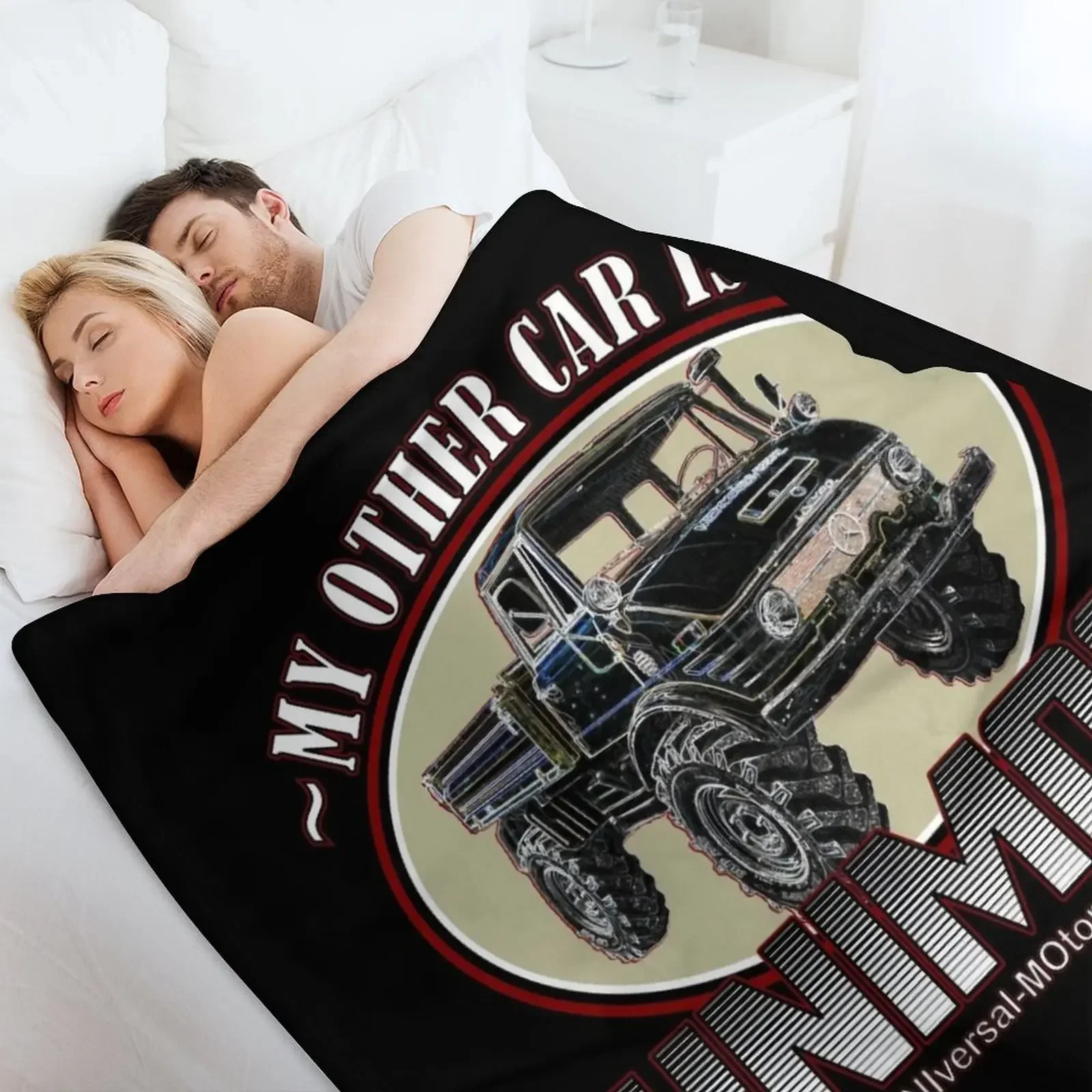 Мой другой автомобиль — UNIMOG (черный фон) Декоративные одеяла для путешествий