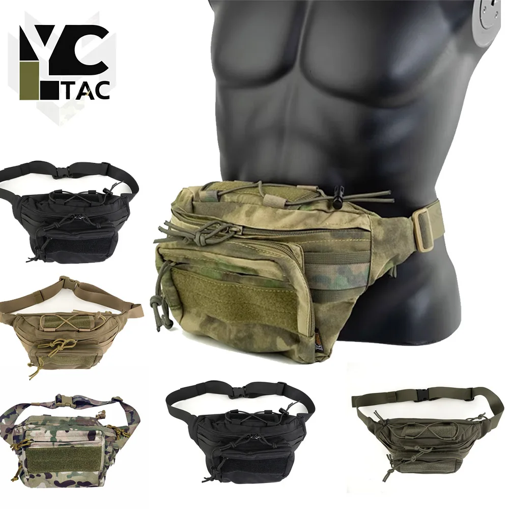 Фото Тактическая поясная сумка YCTAC для активного отдыха, многофункциональная нагрудная сумка-слинг для велоспорта, походов, путешествий, бега и кемпинга. №1