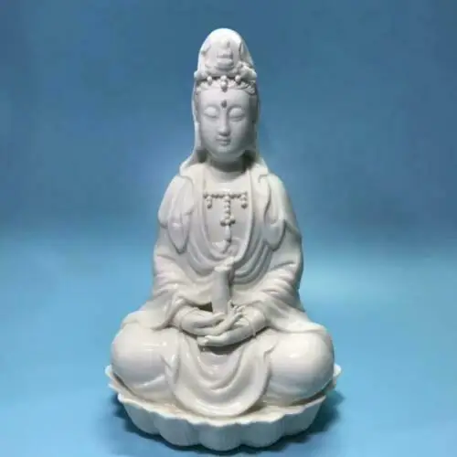 

Chinese old porcelain Dehua white glaze Guanyin statue