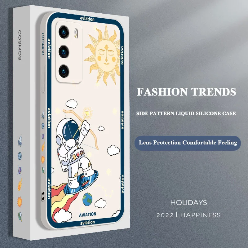 

Love Arrow Phone Case For Huawei P40 P50 P30 P20 Pro Lite Nova 5t Y7A Mate 40 30 20 Pro Lite Liquid Silicone Cover