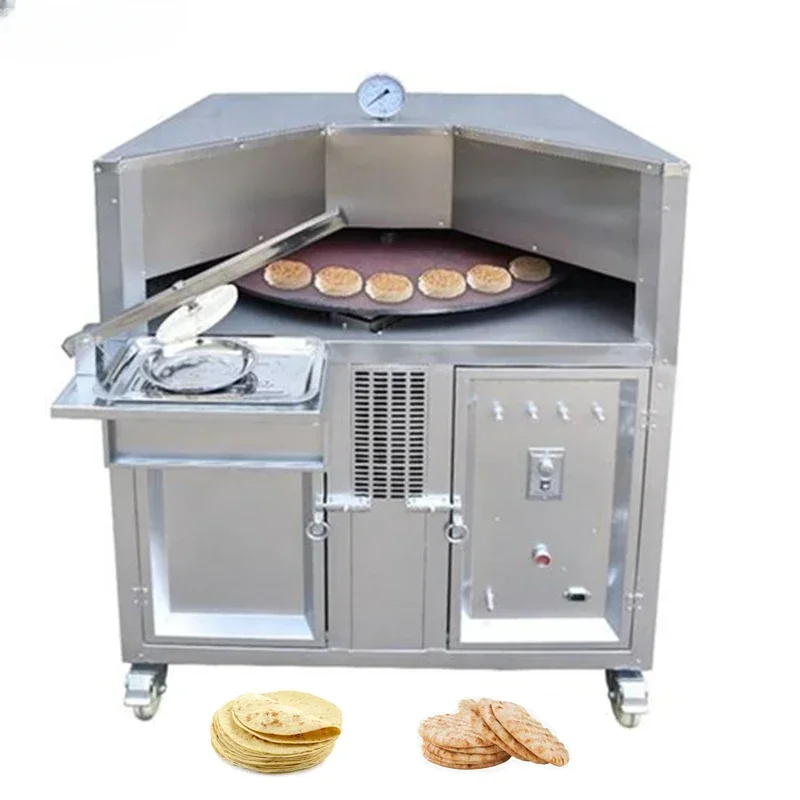 Коммерческая вращающаяся плоская печь Naan для выпечки электрическая газовая