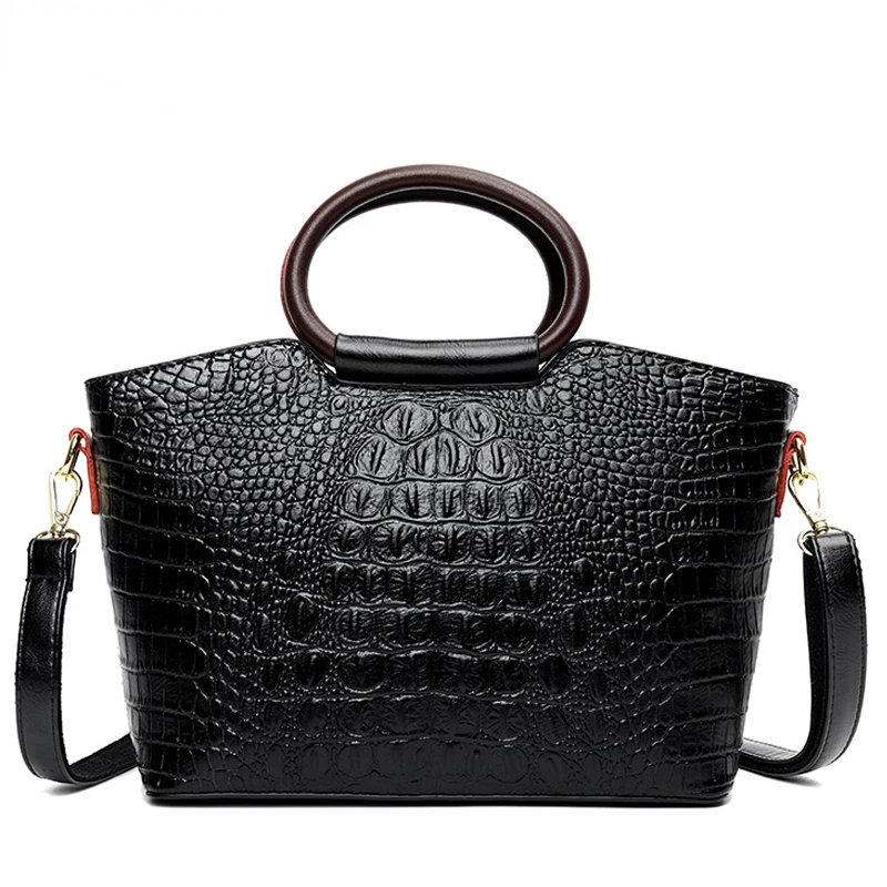 

Luxury Designer Women's Shoulder Bags 2022 Crocodile Pattern Women's Crossbody Bags High Quality Leather Large Capacity Handbags