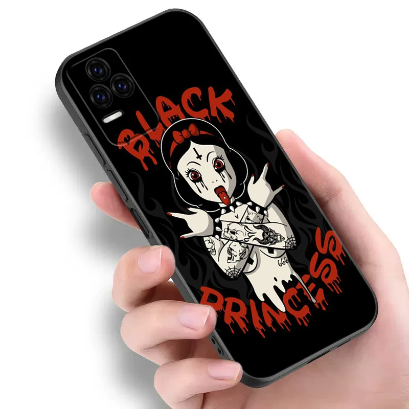 Черный чехол для телефона с тату-принцессой Xiaomi Redmi 11 Prime 11A 12C 13C A1 A2 Plus A3X 12 13 4G 10 13R 5G